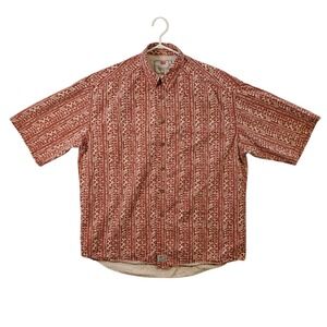 Levis Mens Vintage Tribal Geometric Print Short Sleeve Button Front Shirt Large